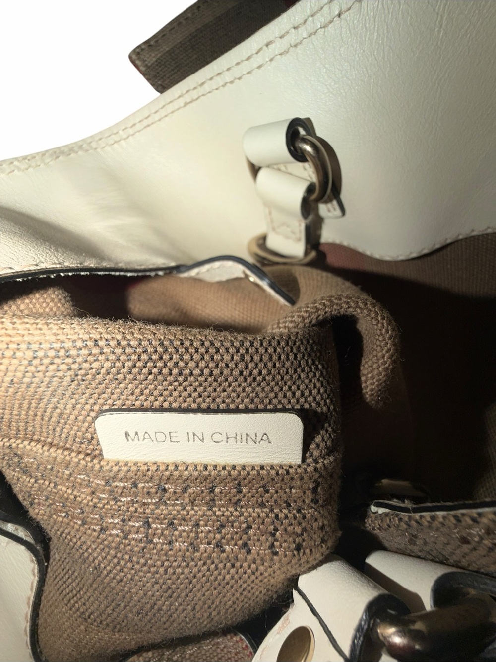 Burberry Medium Susanna Hobo White Canvas Check Bag w/ Crossbody Strap & Pouch - Picture 10 of 11